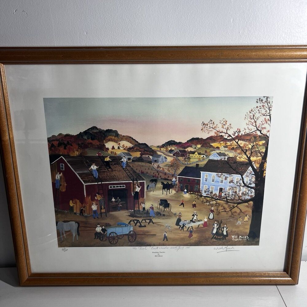 Will Moses "Finishing Touches" Inscribed Signed LE Lithograph Framed 212/1000